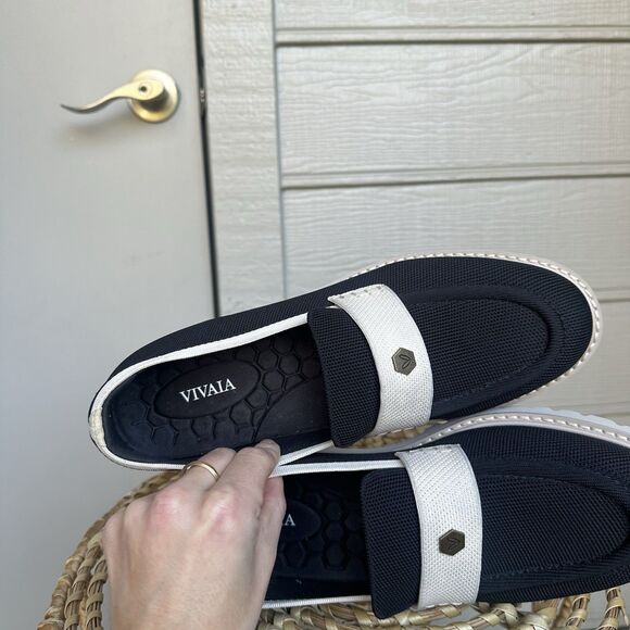 Vivaia Round-Toe Platform Chunky Heel Loafers (Francesca) Black Size 41.5 - Picture 8 of 14